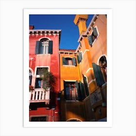 Terracotta And Ochre Traditional Houses Venice Italy Art Print
