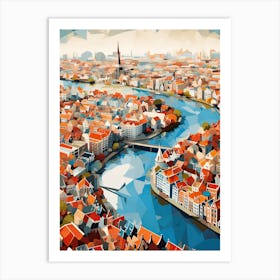 Amsterdam, Netherlands, Geometric Illustration 1 Art Print