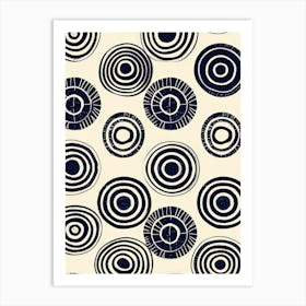 Black And White Circles 3 Art Print