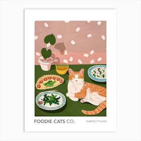 Foodie Cats Co Cat And Salad 2 Art Print