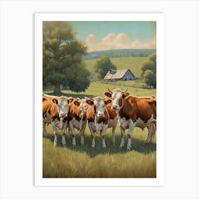 Cows In The Pasture Art Print