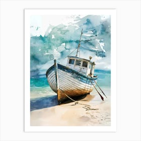 Old Boat On The Beach Art Print