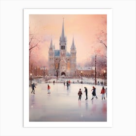 Dreamy Ice Skating Scene 3 Art Print