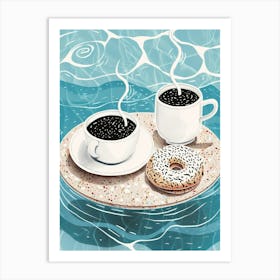 Coffee And Donuts In The Water Art Print