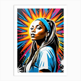 Graffiti Mural Of Beautiful Hip Hop Girl 18 Art Print