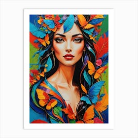 Butterfly Woman Art Print