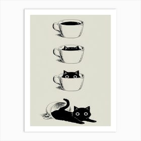 Cat In A Cup 1 Art Print