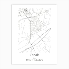 Canals,Spain Minimalist Map Poster