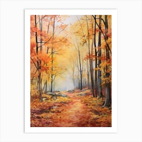 Autumn Forest Landscape Fontainebleau Forest France Art Print