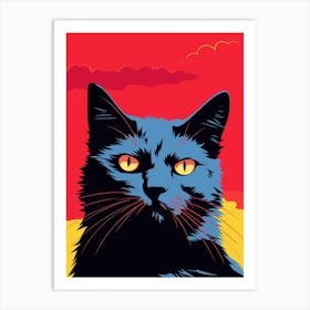 Cat With Red Eyes Art Print