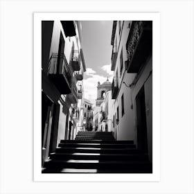 Malaga, Spain, Mediterranean Black And White Photography Analogue 3 Art Print