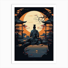 Japanese Samurai Illustration 1 Art Print