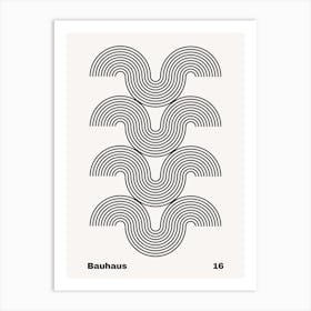 Geometric Bauhaus Poster B&W 16 Art Print