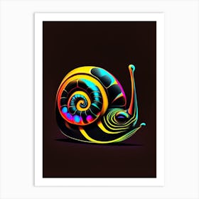 Snail With Black Background 1 Pop Art Art Print
