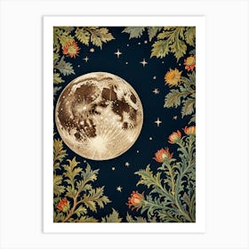 Moon And Flowers Style William Morris 24 Art Print