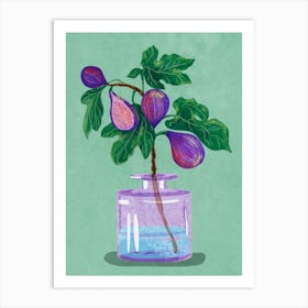 Figs Branch In Vase Art Print