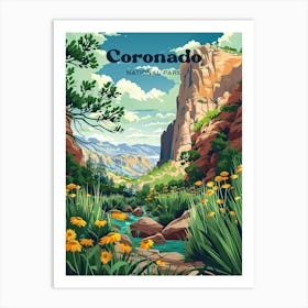 Coronado National Forest Arizona Mountain Digital Travel Illustration Art Print