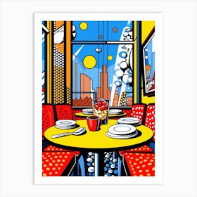 Pop Art Style Dotty Diner Art Print