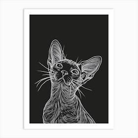 Cornish Rex Cat Minimalist Illustration 1 Art Print
