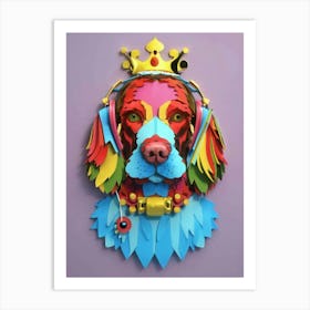 Dog With Headphones 3 Art Print