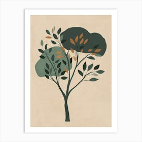 Eucalyptus Tree Minimal Japandi Illustration 1 Art Print