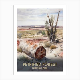 Petrified Forest National Park Watercolour Vintage Travel Poster 1 Art Print