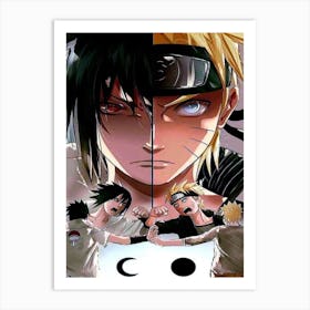 Sasuke Vs Naruto Art Print