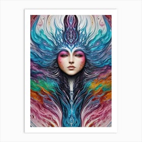 Psychedelic Woman Art Print