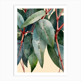 Minimalist Eucalyptus Botanical Art Art Print