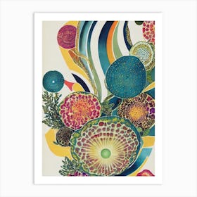 Acanthastrea Vintage Graphic Watercolour Art Print