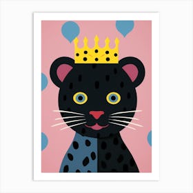 Little Panther 2 Wearing A Crown Art Print