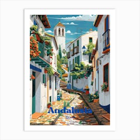 Andalusia Spain Streetview Travel Illustration Art Print