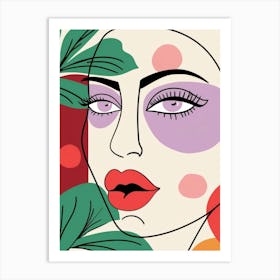 Illustration Of A Woman'S Face Art Print