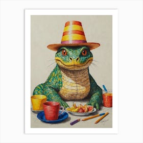 Lizard In A Hat 5 Art Print