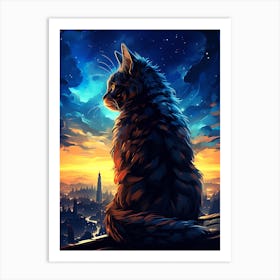 Cat In The City Art Print