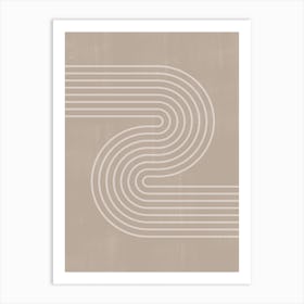 Simple Neutral Color Scandinavian Line Contemporary Graphic Design Art Print