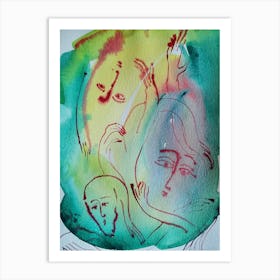 Abstract lovers Art Print