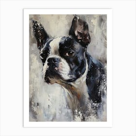 Boston Terrier Acrylic Painting 7 Art Print