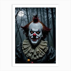 Whispers of the Clown at Midnight Spooky Clown Art Print