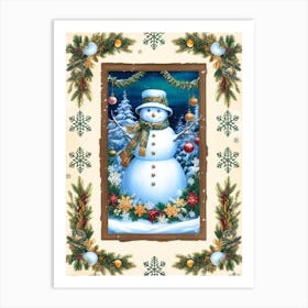 William Morris Snowman In The Window Art Print