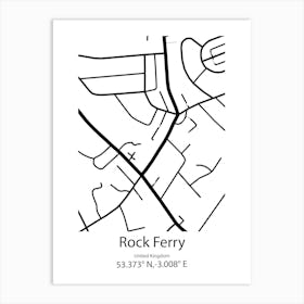 Rock Ferry,United Kingdom Minimalist Map Poster