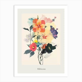 Hibiscus 2 Collage Flower Bouquet Poster Art Print