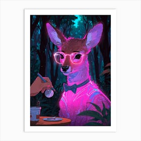 Deer With Glasses Art Print