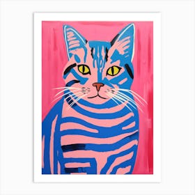 Striped Cat 8 Art Print