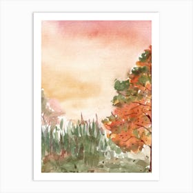 Watercolor Of A Tree 1 Art Print