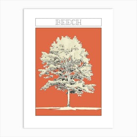 Beech Tree Minimalistic Drawing 3 Poster Art Print