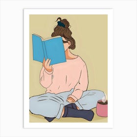 Girl Reading A Book 1 Art Print