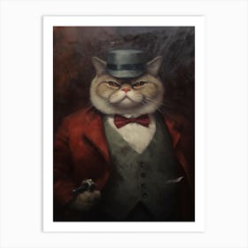 Gangster Cat Exotic Shorthair Cat Art Print