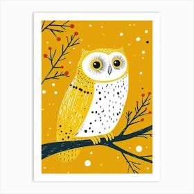 Yellow Snowy Owl Art Print