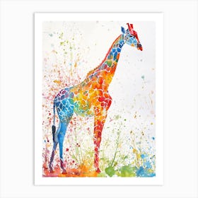 Giraffe Watercolour Side Portrait 3 Art Print